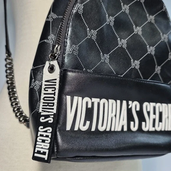 Victoria's Secret Monogram Mini City Black Backpack Purse Limited Edition 2018 - Picture 6 of 12